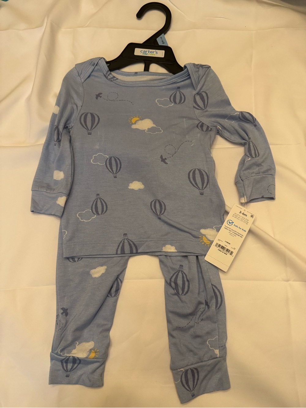 Carter's Blue Hot Air Balloon Baby Pajama Set